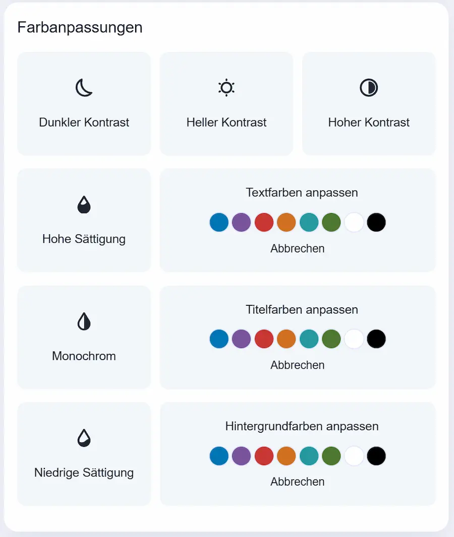 Farbanpassungen
